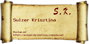 Sulzer Krisztina névjegykártya